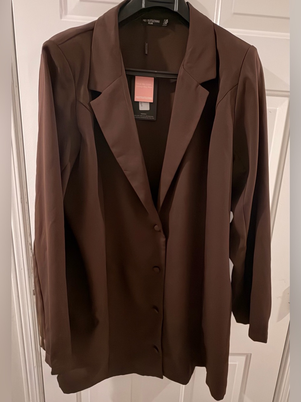 PrettyLittleThing Chocolate Brown Oversized Blazer Dress BNWT